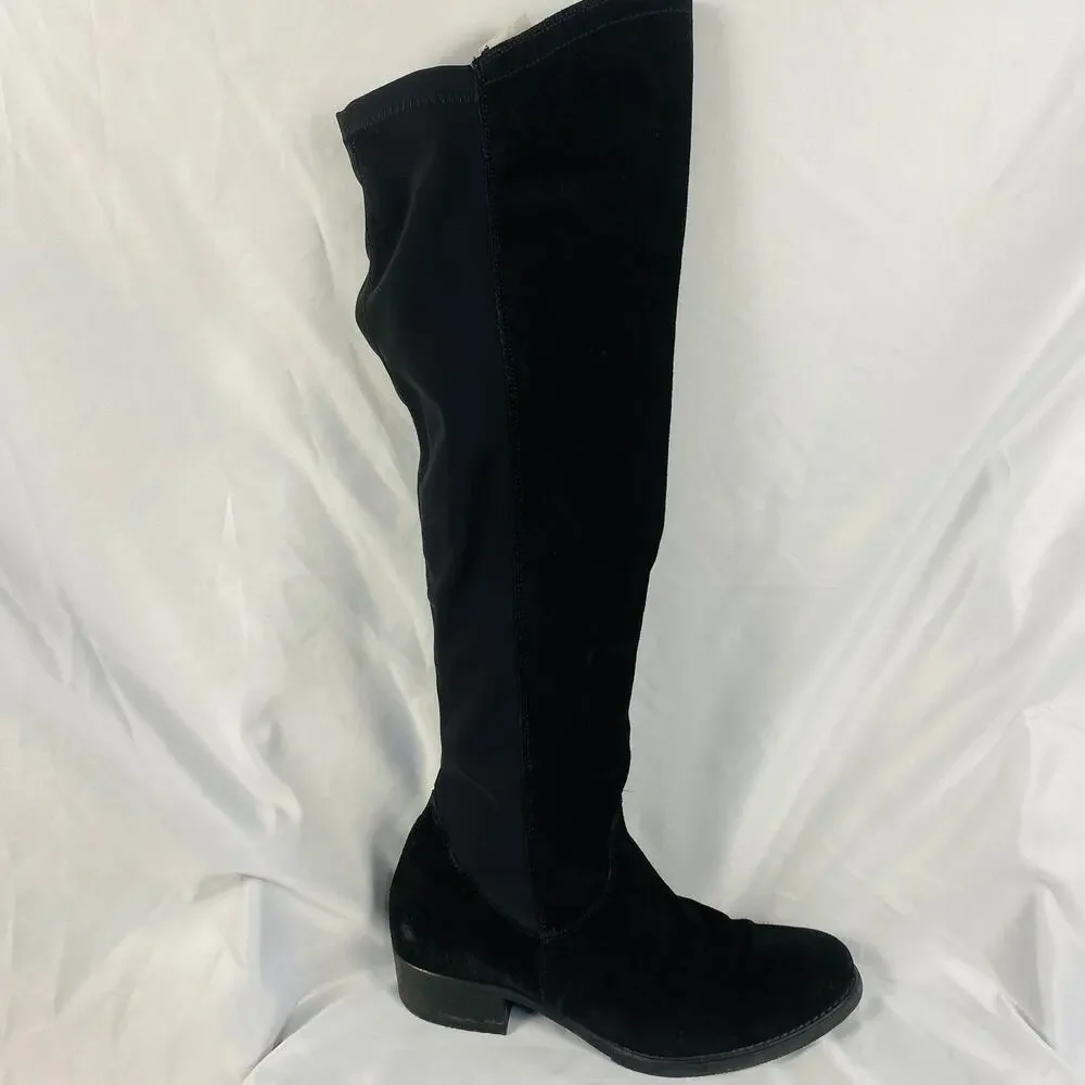 Paul Green Black Suede Over The Knee Black Boots Size US 5.5‎ Goth Capsule